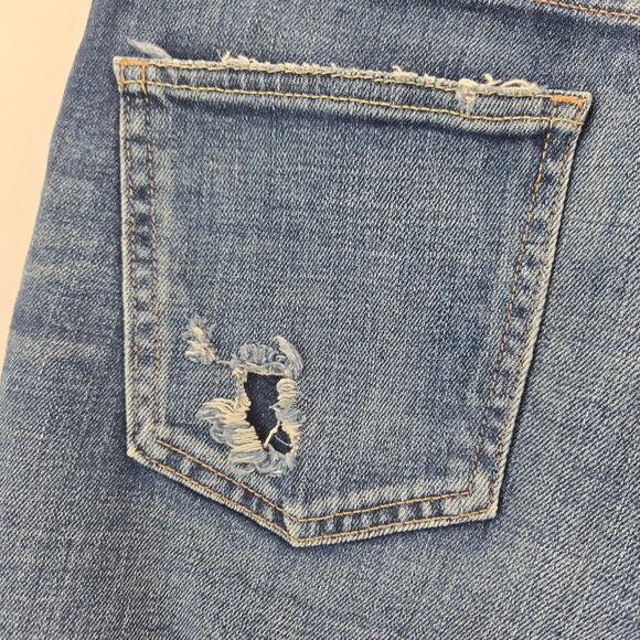 Moussy Vintage Jeans Womens 27 Mid Rise Crop Distressed Japan Designer Rock - Picture 8 of 14
